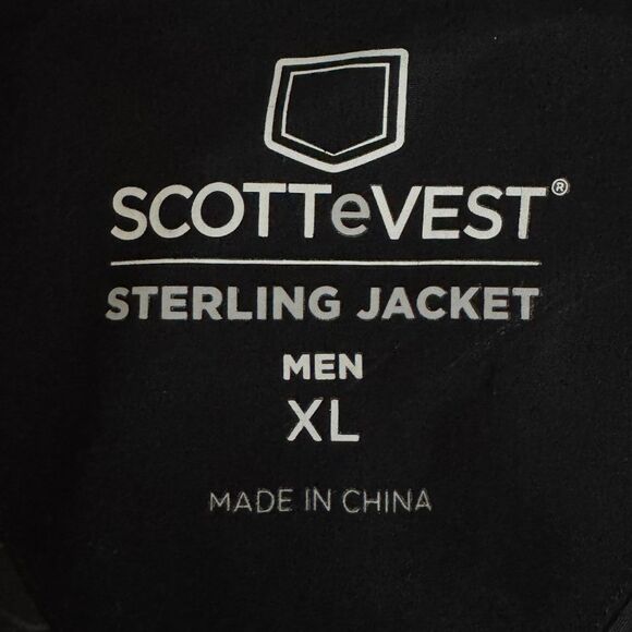 SCOTTeVEST Sterling Jacket Black Travel Tech Utility Men's Size XL - Picture 3 of 9